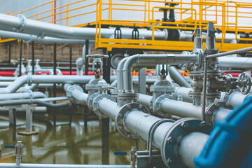 Refinery plant equipment for pump pipe  line oil and gas valves - obrazy, fototapety, plakaty