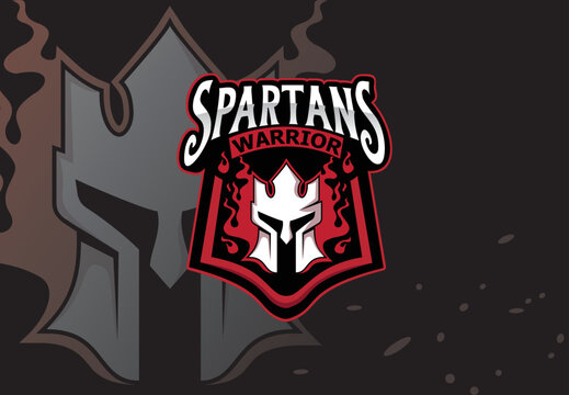 Spartan warriors Logo template. Vector design illustration