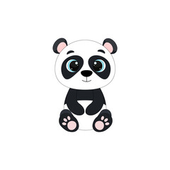 Cartoon character panda on a white background. Vector illustration for design and print