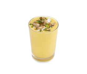 Indian Sweet Drink Lassi or Lassie on White Background - obrazy, fototapety, plakaty