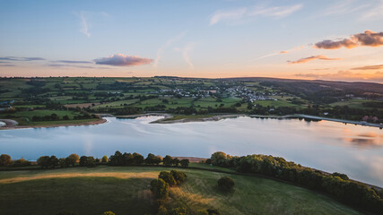 Aerial view of the Blagdon lake