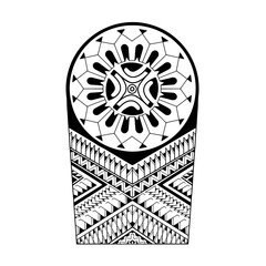 Wrap around arm polynesian tattoo design. Pattern aboriginal samoan. - obrazy, fototapety, plakaty