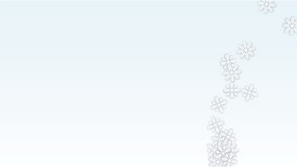 Christmas  Vector Background with Falling Snowflakes. Isolated on Red Background. Realistic Snow Sparkle Pattern. Snowfall Overlay Print. Winter Sky. Papercut Snowflakes.