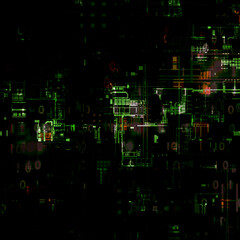 Sci-Fi technology background pattern used as a clothing motif