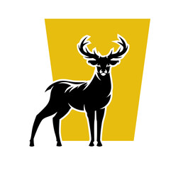 wild male deer vector silhouette