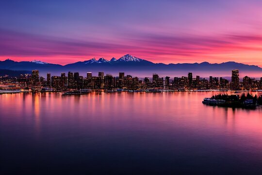 Beautiful view of downtown Vancouver skyline