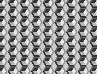 3d seamless geometric pattern background design vector on gray white and black