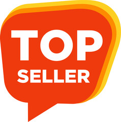 Speech bubble with Top Seller text. flat cartoon trend modern logotype graphic design isolated on white background