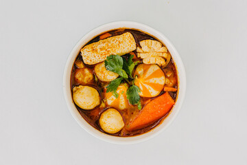 Steam boat with many seafoods on the bowl