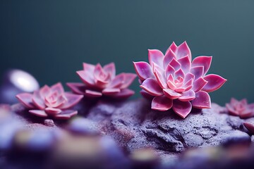 shot of pink colored succulent Lotus