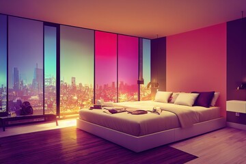 very huge colourful luxurious Bedroom