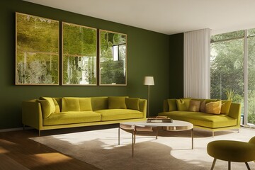  very huge Green Gold living room sofa