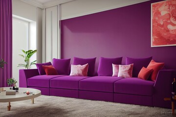 very huge Luxury purple living room purple color sofa