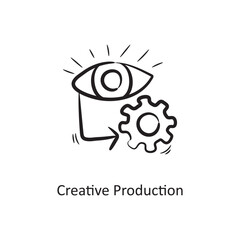 Creative Production Outline Icon Design illustration. Project Management Symbol on White background EPS 10 File