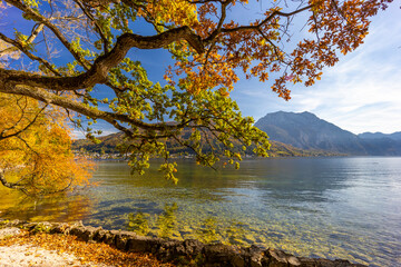 Lake and castle´s park in Gmunden, Austria
