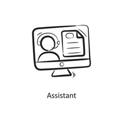 Assistant Outline Icon Design illustration. Project Management Symbol on White background EPS 10 File
