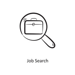 Job Search Outline Icon Design illustration. Project Management Symbol on White background EPS 10 File