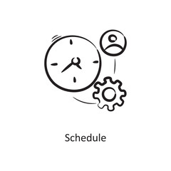 Schedule Outline Icon Design illustration. Project Management Symbol on White background EPS 10 File