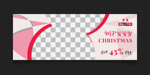 Christmas sale social media post template design and winter festival sale promotion banner