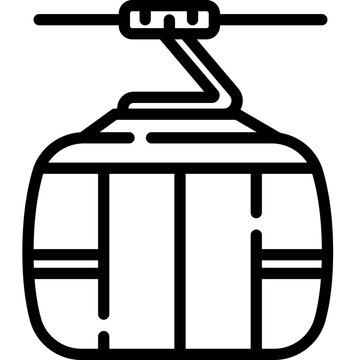 recommend clip art: Winter cable car icon. Filled outline design. For presentation, graphic design.
