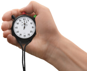 Gesture series: hand holding a stopwatch.

