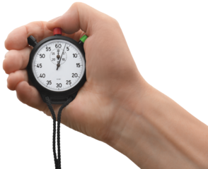 Gesture series: hand holding a stopwatch.
