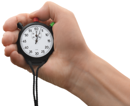 Gesture series: hand holding a stopwatch.

