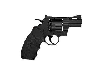 Pneumatic pistol revolver for sports and entertainment. Airsoft guns. Isolate on a white back.