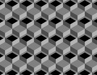 3d seamless geometric pattern background design vector on gray white and black