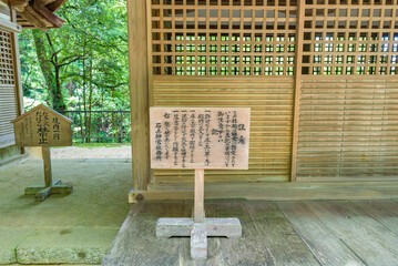 Hai-den (Worship Hall) of the Izumo-Takeo Jinjya Shrine at the Isonokami Jingu Shrine in Nara, National Treasure of Japan.