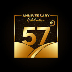 57th anniversary, Anniversary Celebration template design. Logo vector illustration