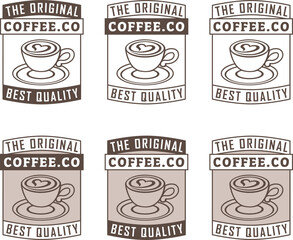 Line Art Coffee and Heart Icon with Text