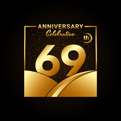 69th anniversary, Anniversary Celebration template design. Logo vector illustration
