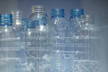 The various type of plastic bottles.