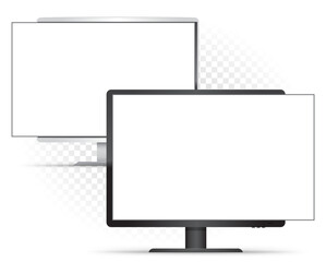 black white monitors with white screen template