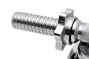large thread with screw for fastening discs of additional weight adjustable dumbbell from stainless...