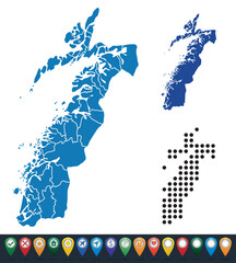 Set maps of Nordland region