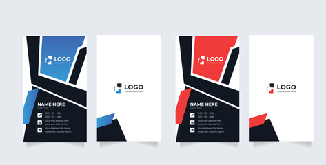 Modern business card print templates. Vertical business cards