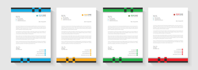 professional letterhead design with four colors for your project.

