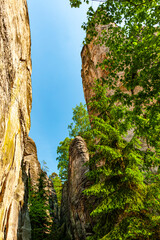 Prachovske Skaly, the National Park in Czech republic, near Jicin town, is famous for amazing rock formations