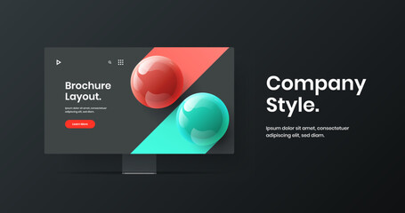 Vivid presentation vector design concept. Simple display mockup website template.