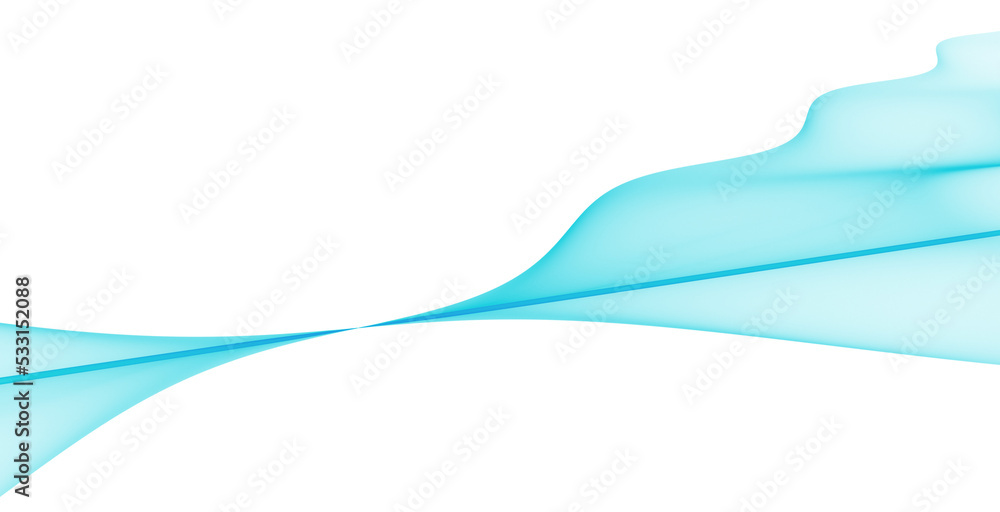 Poster undulation. abstract turquoise blue wavy line. raster graphics