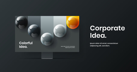 Creative site screen design vector concept. Minimalistic computer monitor mockup landing page layout.