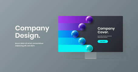 Modern display mockup site illustration. Amazing landing page vector design concept.