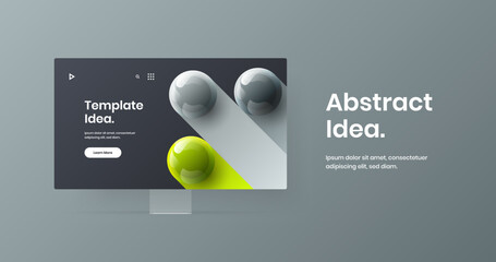 Creative display mockup web banner illustration. Vivid website screen vector design layout.