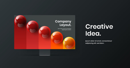 Vivid website design vector concept. Unique desktop mockup banner layout.