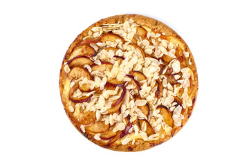 Apple pie, isolated on white background.