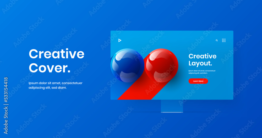 Sticker isolated banner vector design illustration. creative monitor mockup web project concept.