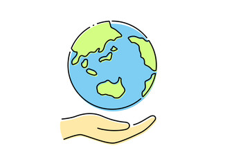 手と地球 SDGs 環境問題 気候対策