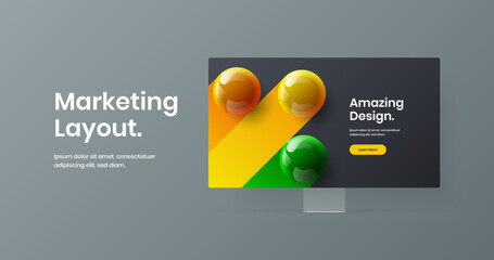 Amazing display mockup presentation template. Clean web banner vector design concept.